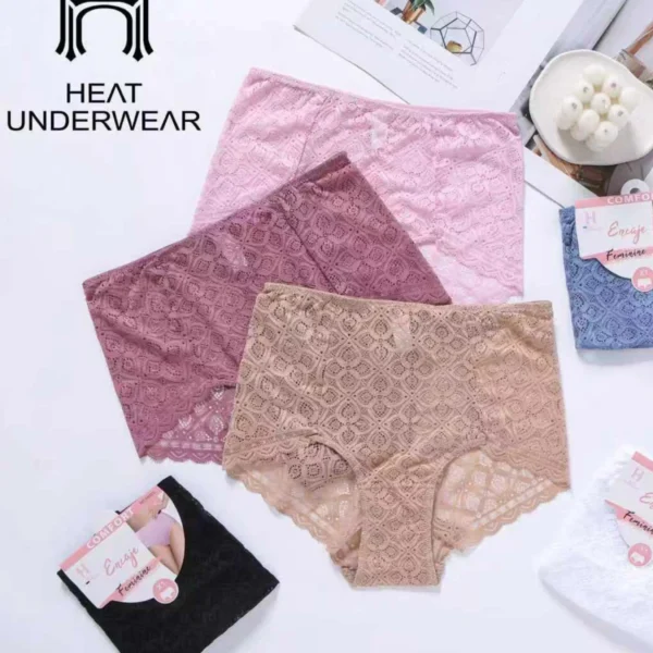 Heat Underwear – Shorty Femme en Dentelle Confort Premium