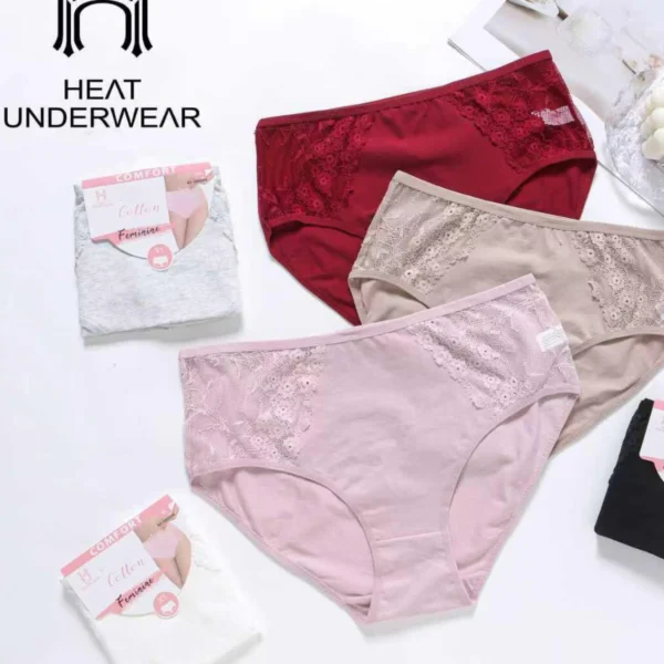 Heat Underwear – Culotte Dentelle Florale Confort Luxe