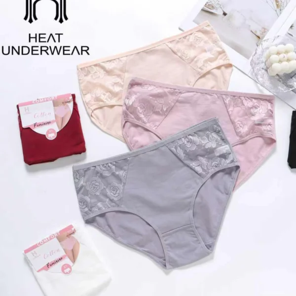 Heat Underwear – Culotte Coton & Dentelle Confort Luxe